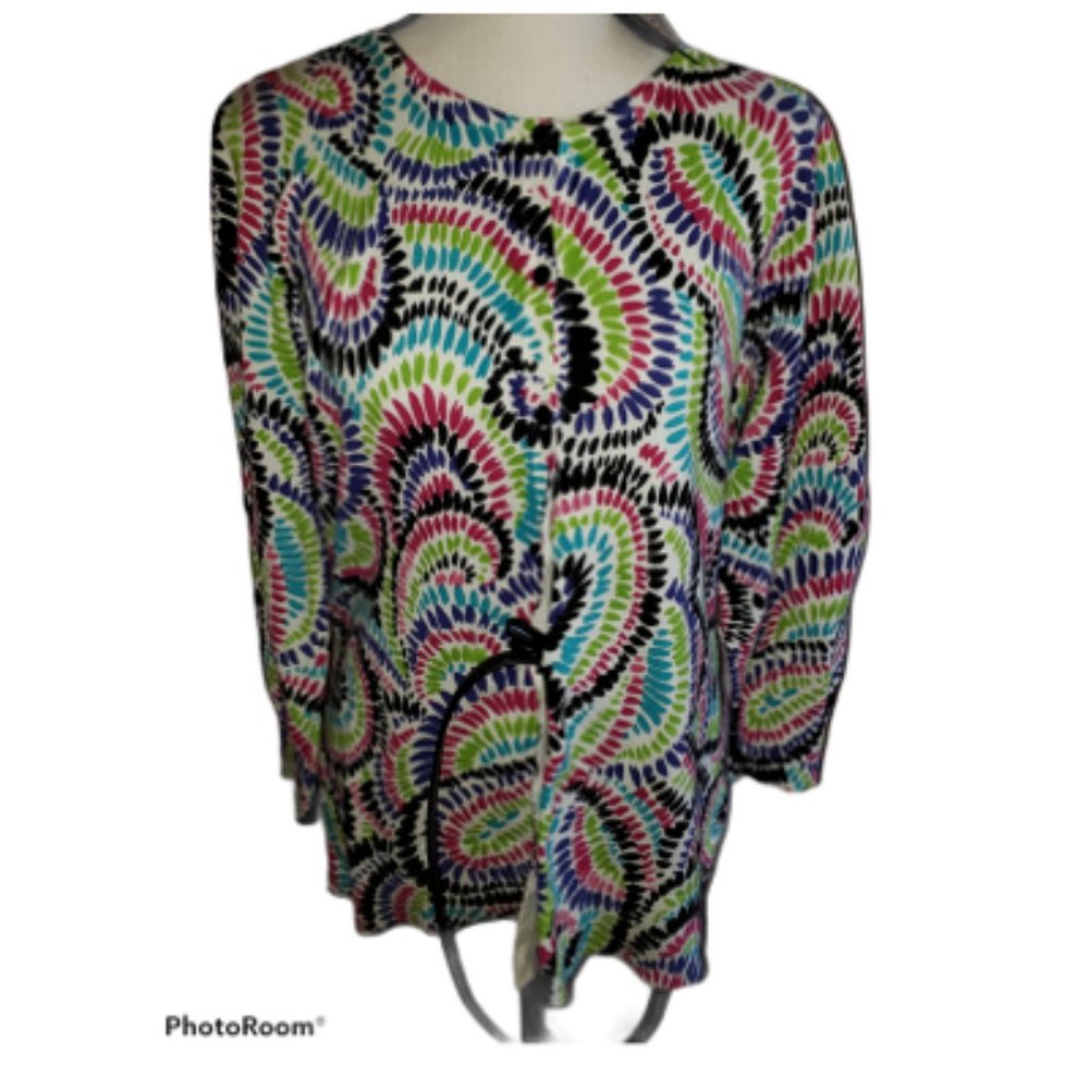 Cable & Gauge- Multi Paisley Pullover Top Lrg New